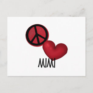 Cartão Postal Peace Love Mimi