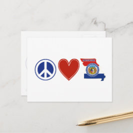 Cartão Postal Peace Love Missouri ShapMissouri