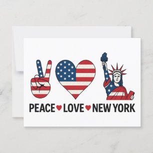 Cartão Postal Peace Love New York