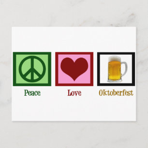 Cartão Postal Peace Love Oktoberfest