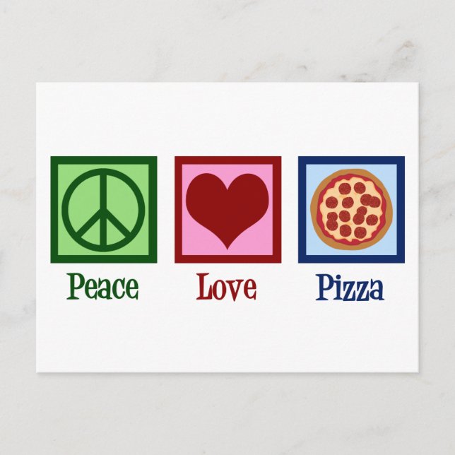 Cartão Postal Peace Love Pizza Parlor (Frente)