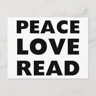 Cartão Postal Peace Love Read