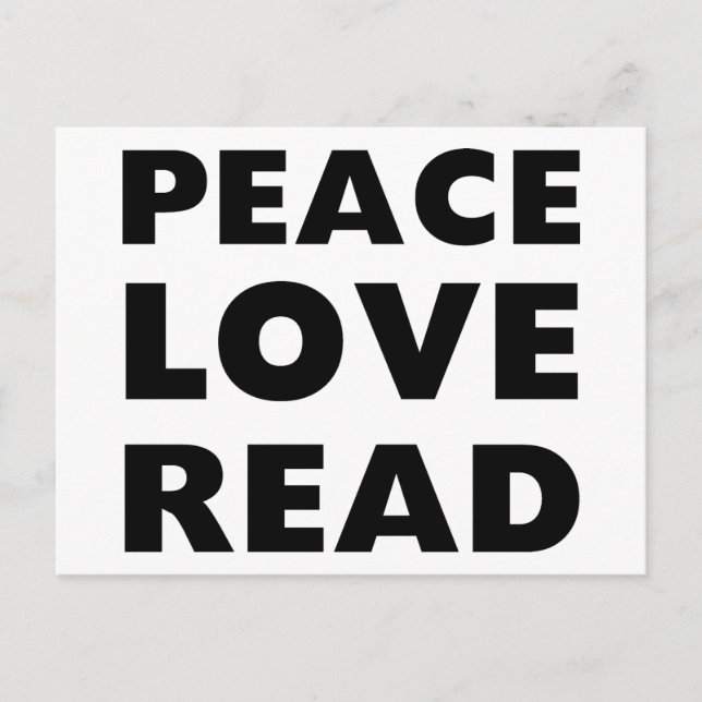 Cartão Postal Peace Love Read (Frente)