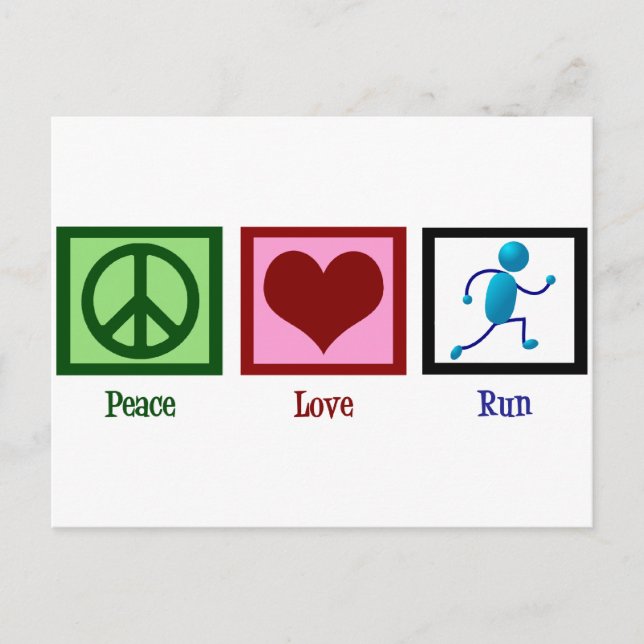Cartão Postal Peace Love Run (Frente)