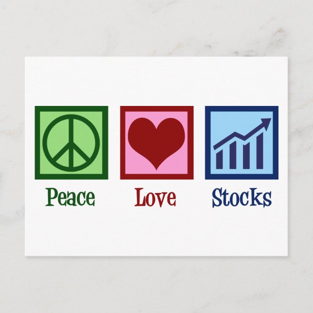 Cartão Postal Peace Love Stocks (Frente)