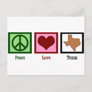 Cartão Postal Peace Love Texas