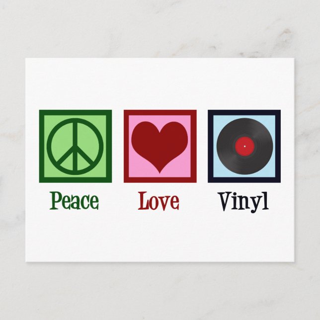 Cartão Postal Peace Love Vinyl Records (Frente)