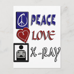 CARTÃO POSTAL PEACE LOVE XRAY