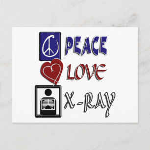 CARTÃO POSTAL PEACE LOVE XRAY
