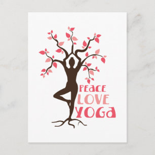 Cartão Postal Peace Love Yoga