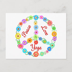 Cartão Postal Peace Love Yoga