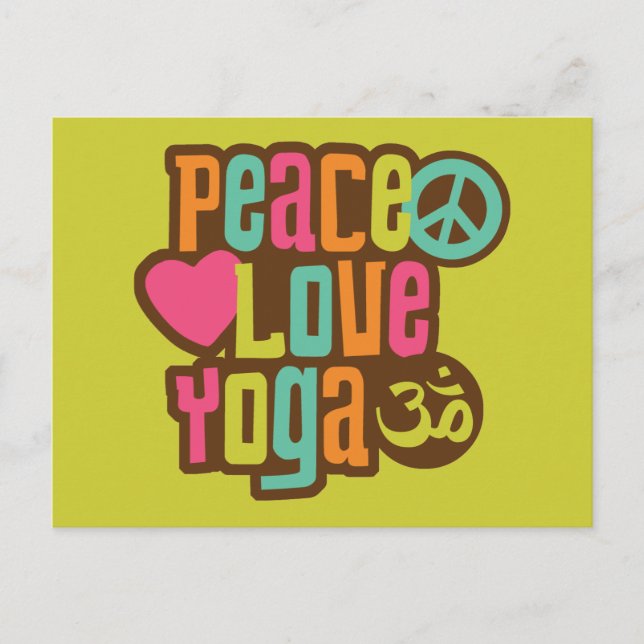 Cartão Postal Peace Love Yoga (Frente)
