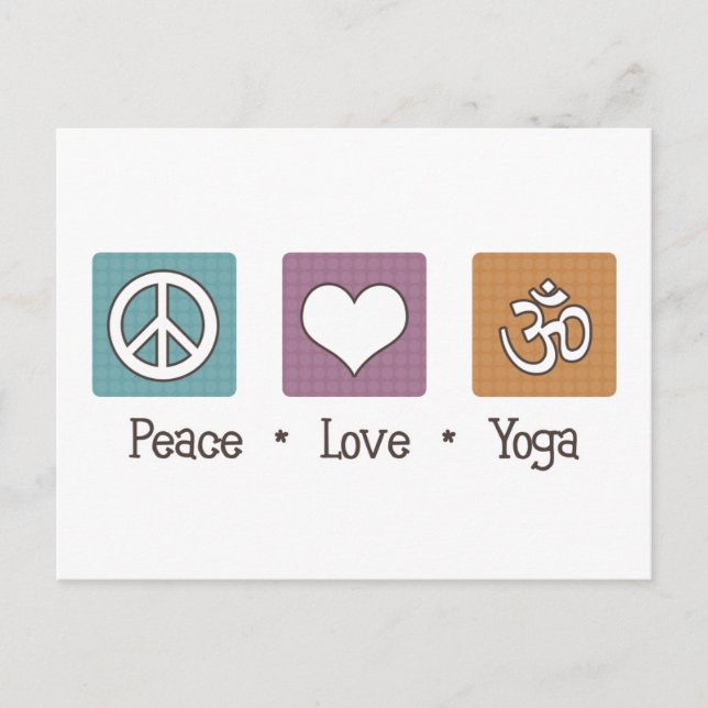 Cartão Postal Peace Love Yoga (Frente)