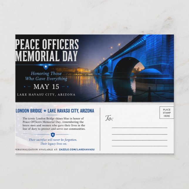 Cartão Postal Peace Officers Memorial Day London Bridge (Frente)