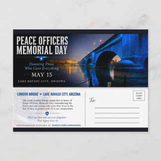 Cartão Postal Peace Officers Memorial Day London Bridge Postcard