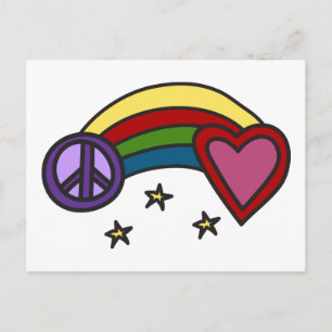 Cartão Postal Peace Rainbow
