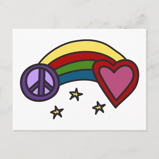 Cartão Postal Peace Rainbow (Frente)