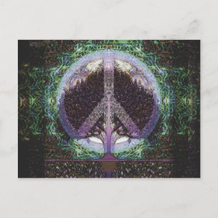 Cartão Postal Peace Tree Mandala Heart