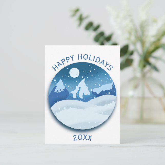 Cartão Postal Peaceful Frosted Landscape  (Em pé/Frente)