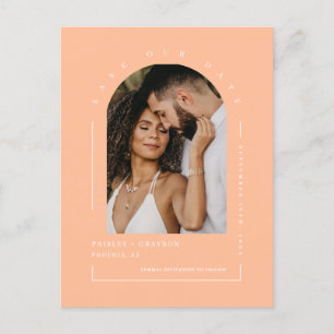 Cartão Postal Peach Arch Photo QR Code Salvar Nossa Data