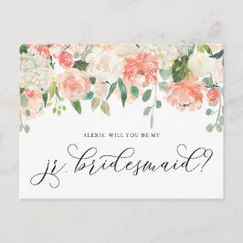Cartão Postal Peach e Ivory Flowers são minha dona de cabelos.