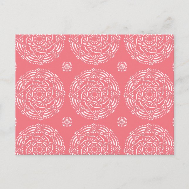 Cartão Postal Peach Mandala (Frente)
