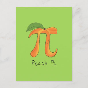 Cartão postal Peach Pi Cute Math Pi Day