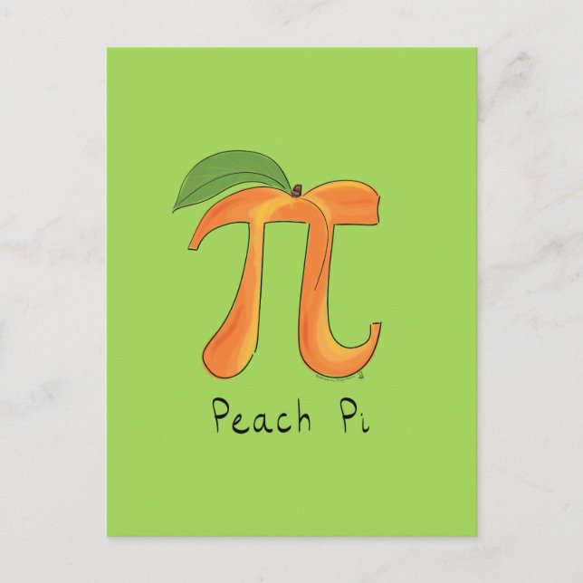 Cartão postal Peach Pi Cute Math Pi Day (Frente)