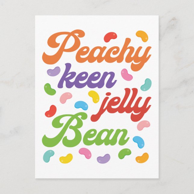 Cartão Postal Peachy Keen Jelly Bean Páscoa Candy Retro (Frente)