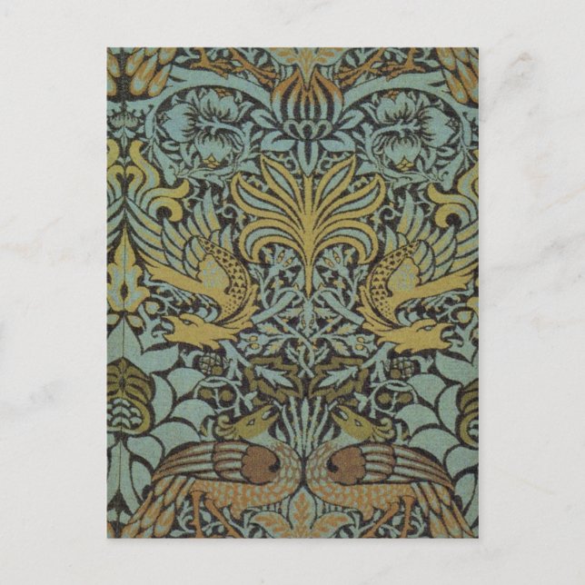 Cartão Postal Peacock e Dragon (por William Morris) (Frente)