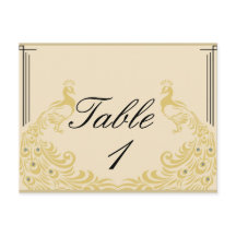 Peacock Elegance Art Deco Flair Table Number