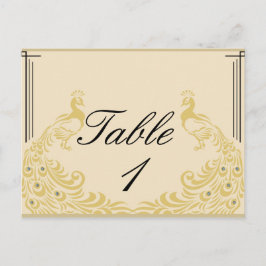 Cartão Postal Peacock Elegance Art Deco Flair Table Number