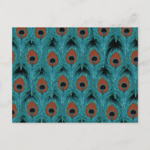 Cartão Postal Peacock Feather Art Peacocks Feenas Trabalho de ar