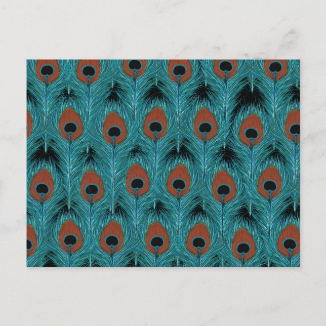 Cartão Postal Peacock Feather Art Peacocks Feenas Trabalho de ar (Frente)