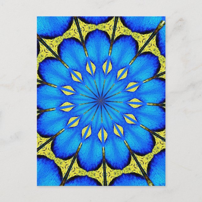 Cartão Postal Peacock Feather Caleidoscópio 4 (Frente)