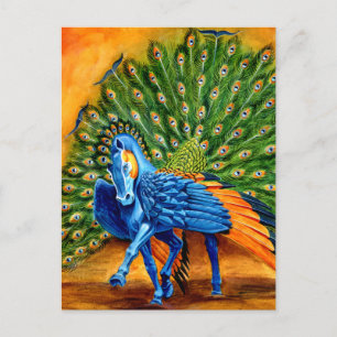 Cartão Postal Peacock Pegasus