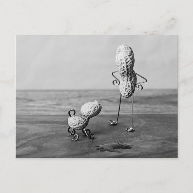 Cartão Postal Peanut Man and Dog (Frente)