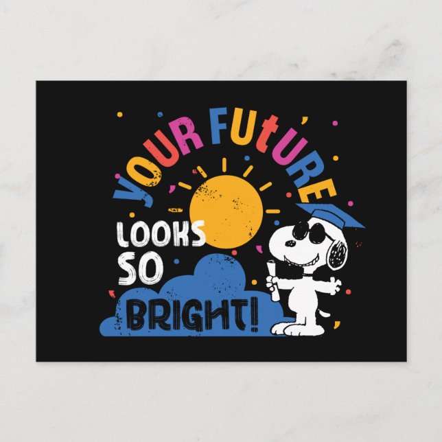 Cartão Postal Peanuts Snoopy Your Future Looks So Bright (Frente)