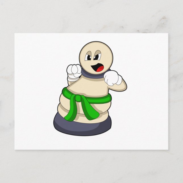 Cartão Postal Peão de xadrez no xadrez (Frente)