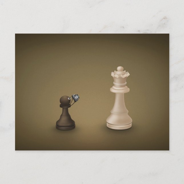 Cartão Postal Peão leva a Rainha (Frente)