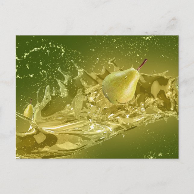 Cartão postal Pear Splash (Frente)