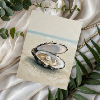 Cartão Postal Pearl in Oyster – Coastal Tranquility Postcard