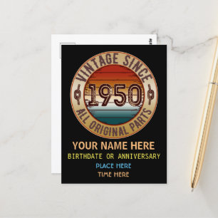 Cartão Postal Peça de época desde 1950 Todas as peças originais 