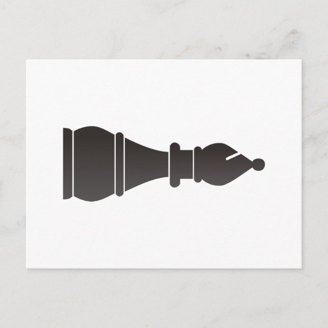 Cartão Postal Peça de xadrez de Bispo Negro (Frente)