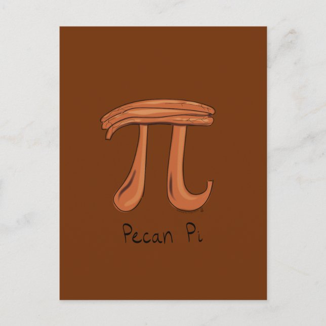 Cartão postal Pecan Pi Cute Math Pi Day (Frente)