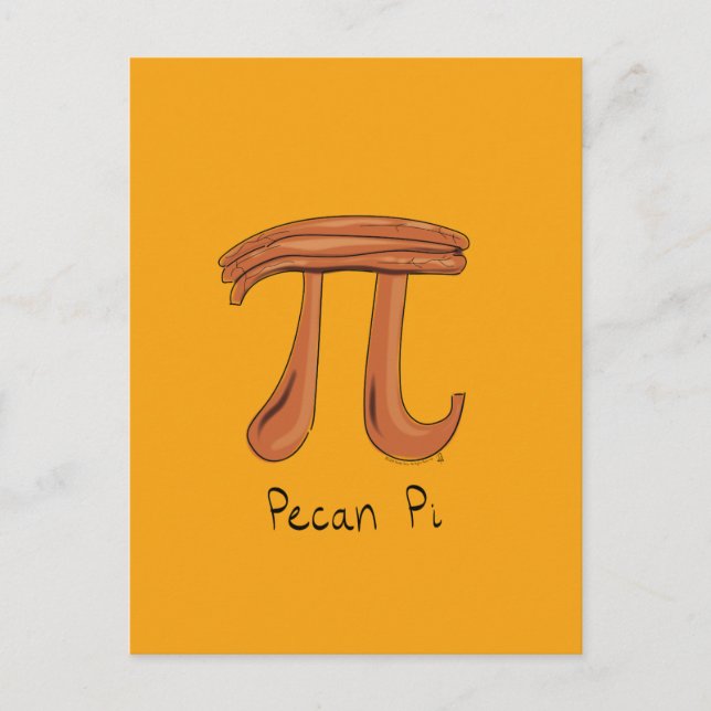 Cartão postal Pecan Pi Cute Math Pi Day (Frente)