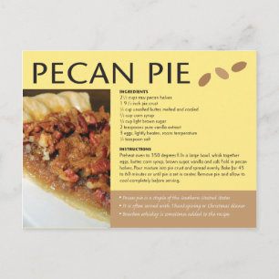 Cartão Postal Pecan Pie Recebe Cuisina Regional