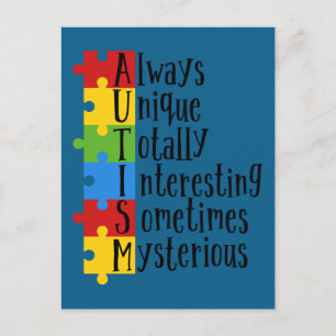 Cartão Postal Peças de autismo