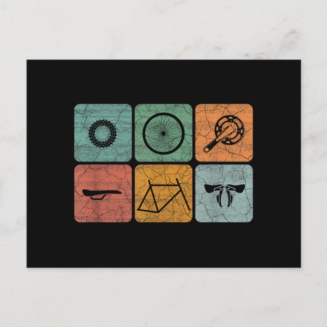 Cartão Postal Peças De Bicicleta De Bicicleta De Bicicleta De Bi (Frente)