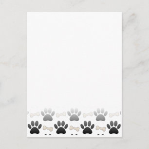 Cartão Postal Peças De Cães E Ossos Com Gradação